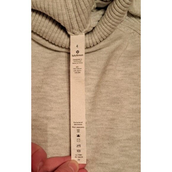 Lululemon Athletica Womens Keep It Cozy Knit Sweater Dress Gray Size 4 - Picture 9 of 16